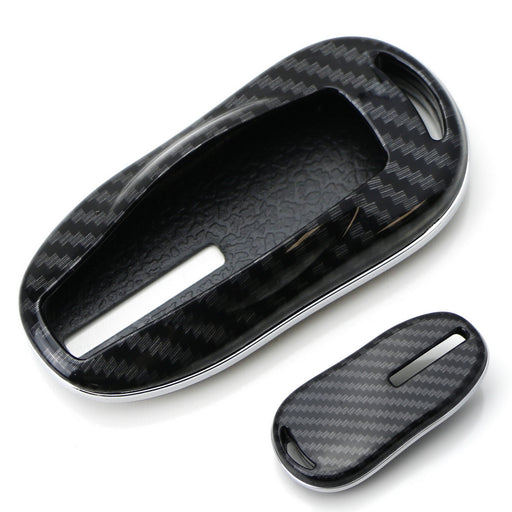 Black Glossy "Carbon Fiber" Pattern Key Fob Shell For 2012-2021 Tesla Model S