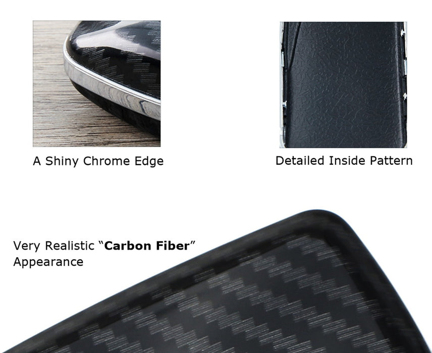 Black Glossy "Carbon Fiber" Pattern Key Fob Shell For 2012-2021 Tesla Model S