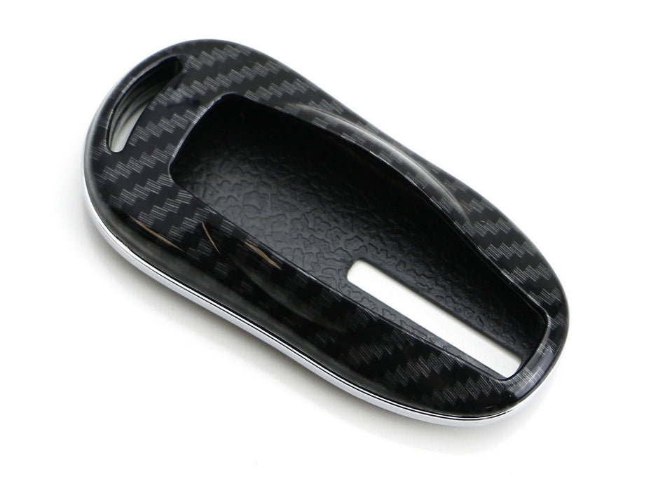 Black Glossy "Carbon Fiber" Pattern Key Fob Shell For 2012-2021 Tesla Model S