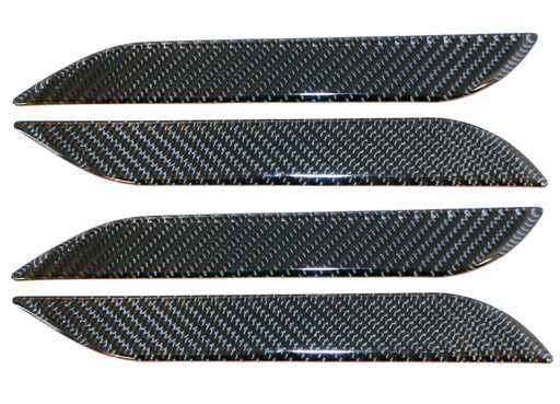 4pc Carbon Fiber Side Door Push Handle Decoration Cover Trims For 12-up Tesla S