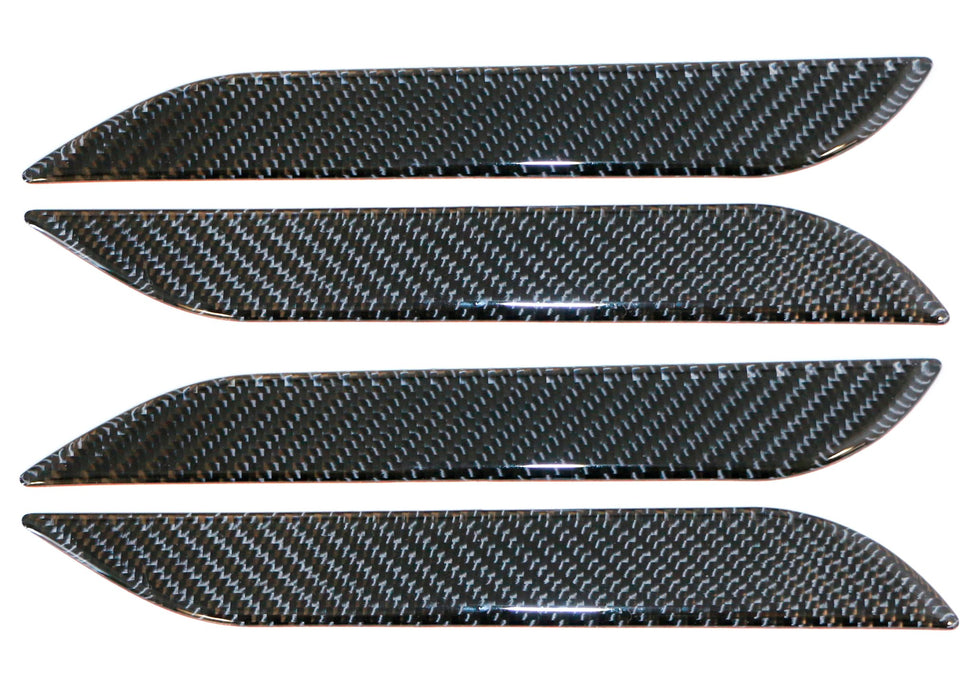 4pc Carbon Fiber Side Door Push Handle Decoration Cover Trims For 12-up Tesla S