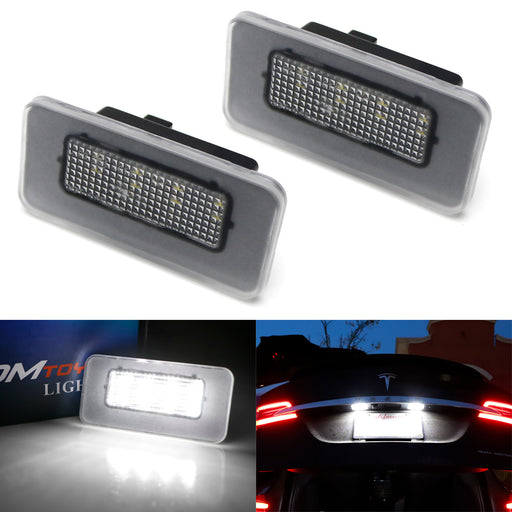 18-SMD Full LED License Plate Light Kit For 2016-up Tesla Model X, 17-up Model S