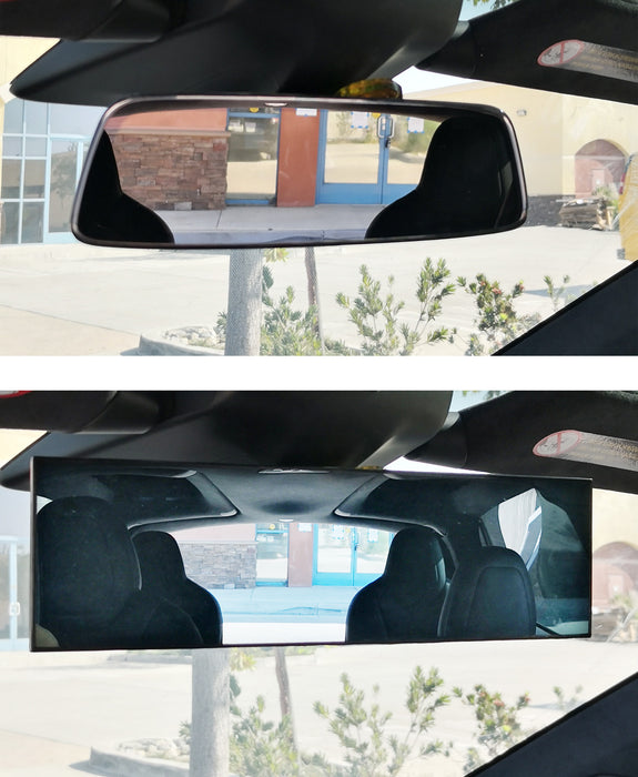 Clear 240mm Wide View Anti-Glare Curve Clip On Rearview Mirror For Tesla S X 3 Y