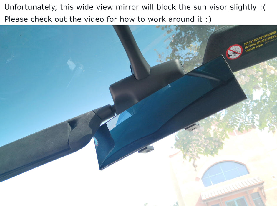 240mm Wide Angle View Anti-Glare Curve Convex Clip On Rear View Mirror For Tesla