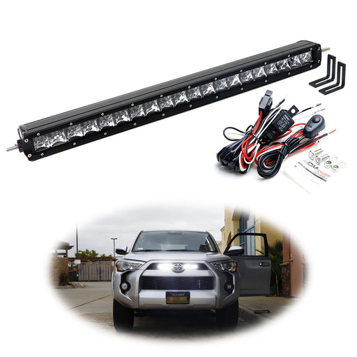 Behind Upper Grill 20" LED Light Bar Kit w/Bracket/Wiring For 14+ Toyota 4Runner