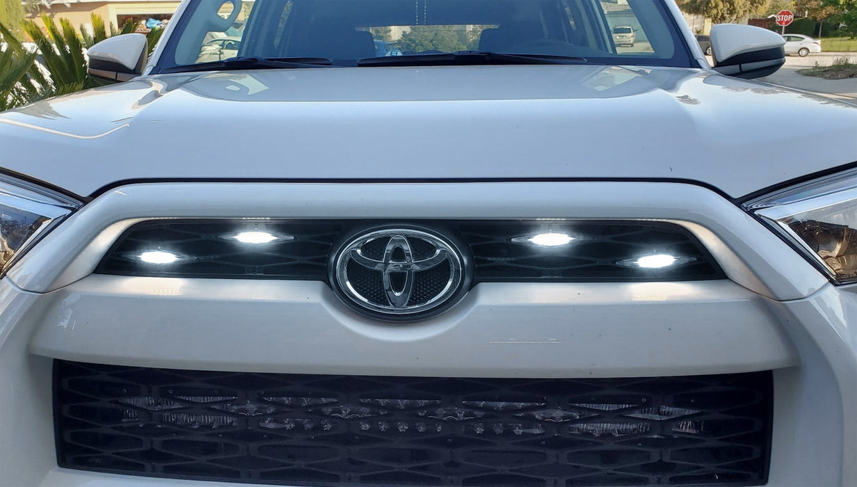 3pc Set Clear Lens White LED Front Grille Lighting Kit For 14-up Toyota 4Runner