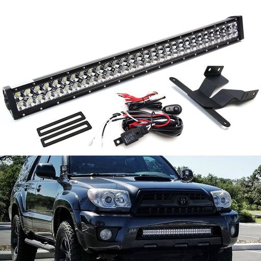 180W 30" LED Light Bar w/ Lower Bumper Bracket, Wiring For 03-09 Toyota 4Runner