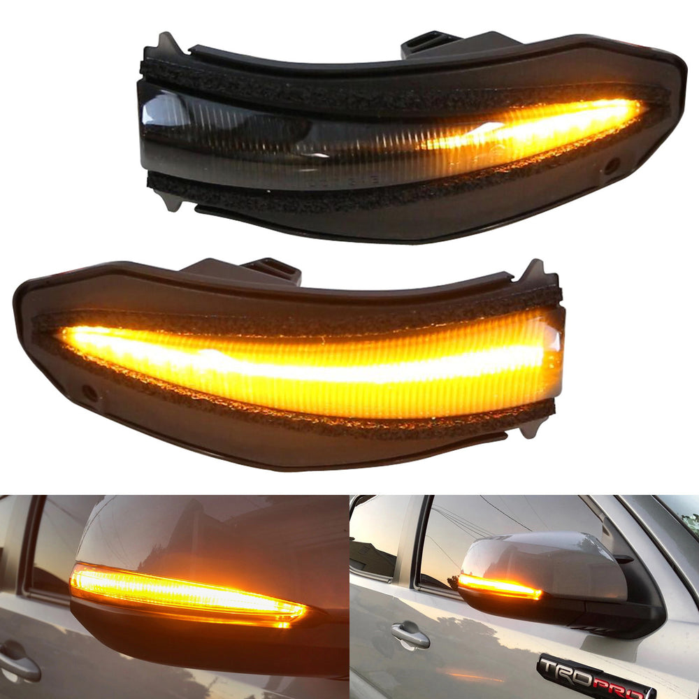 Side Mirror Sequential Blink Turn Signal Lights For 2013-18 RAV4, 14-22 4Runner