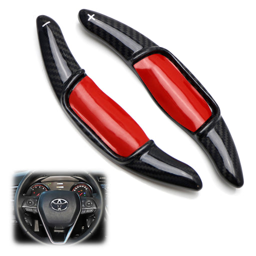 Carbon Fiber Car Steering Wheel Paddle Shifter Extension For 18-up Toyota Camry