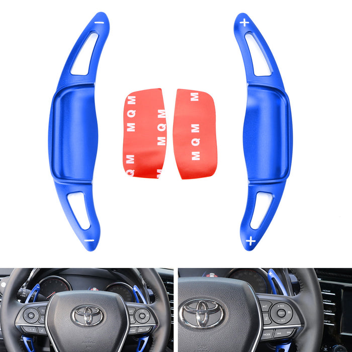 Blue Steering Wheel Larger Paddle Shifter Extension Cover For 18-up Toyota Camry