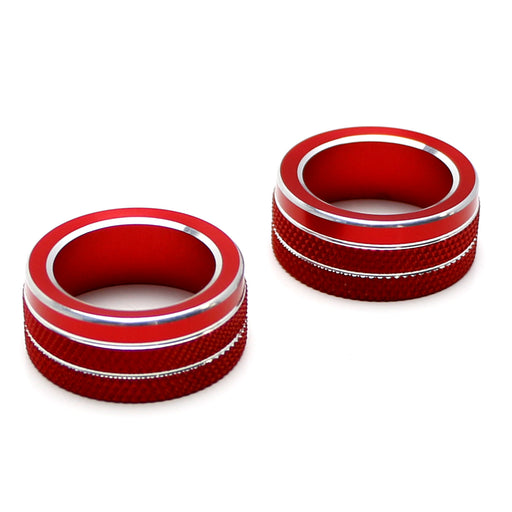 2pcs Red AC Climate Control Switch Knob Ring Covers For 19-up Corolla Hatchback