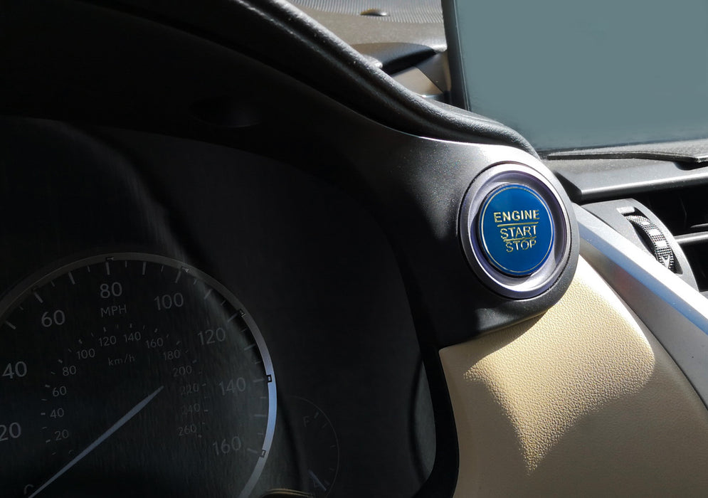 Blue Keyless Engine Push Start Button Cover For Toyota Camry Tacoma Prius Avalon