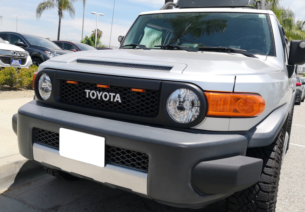 3pcs Amber Lens LED Center Grille Running Light Kit For 07-14 Toyota FJ Cruiser