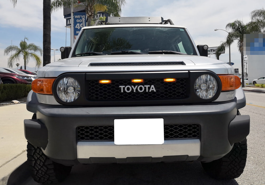 3pcs Amber Lens LED Center Grille Running Light Kit For 07-14 Toyota FJ Cruiser