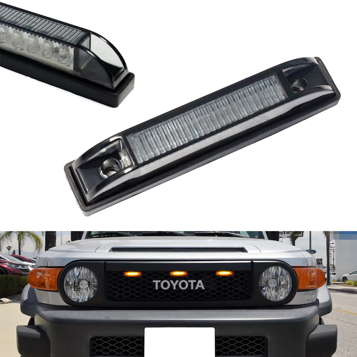 3pcs Smoked Lens LED Center Grille Running Light Kit For 07-14 Toyota FJ Cruiser