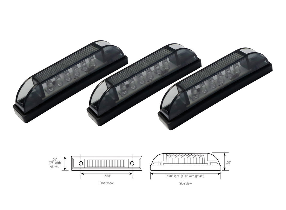 3pcs Smoked Lens LED Center Grille Running Light Kit For 07-14 Toyota FJ Cruiser