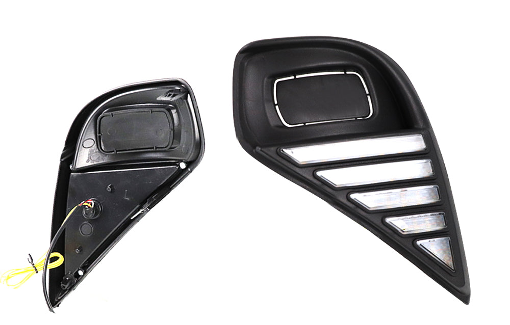 Switchback LED Fog Bezel Cover Daytime Running Lights For 20-up Highlander XU70