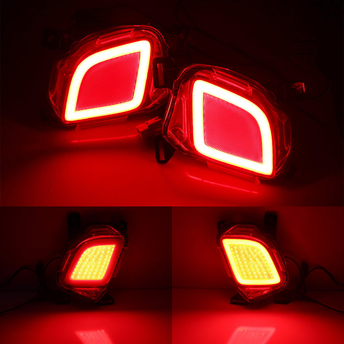 LED Rear Fog Lights Bumper Reflector Brake Running Lamps For 2014-19 Highlander