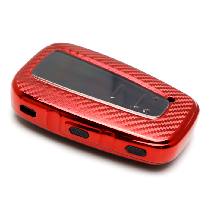 Red w/Carbon Fiber TPU Key Fob Protective Case For 17/18-up Toyota Camry Prius..