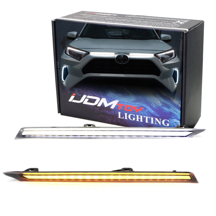 Upper Grille Insert Fit Switchback LED Daytime Running Light For 19+ Toyota RAV4