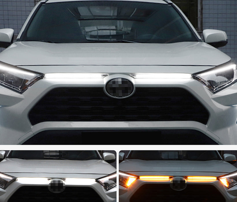 Upper Grille Insert Fit Switchback LED Daytime Running Light For 19+ Toyota RAV4