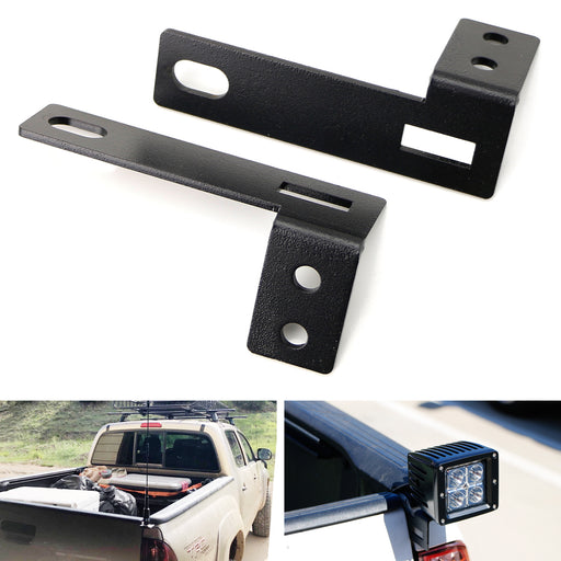 Pair Tailgate CB Antenna/LED Pod Light Mounting Brackets For 05-15 Toyota Tacoma