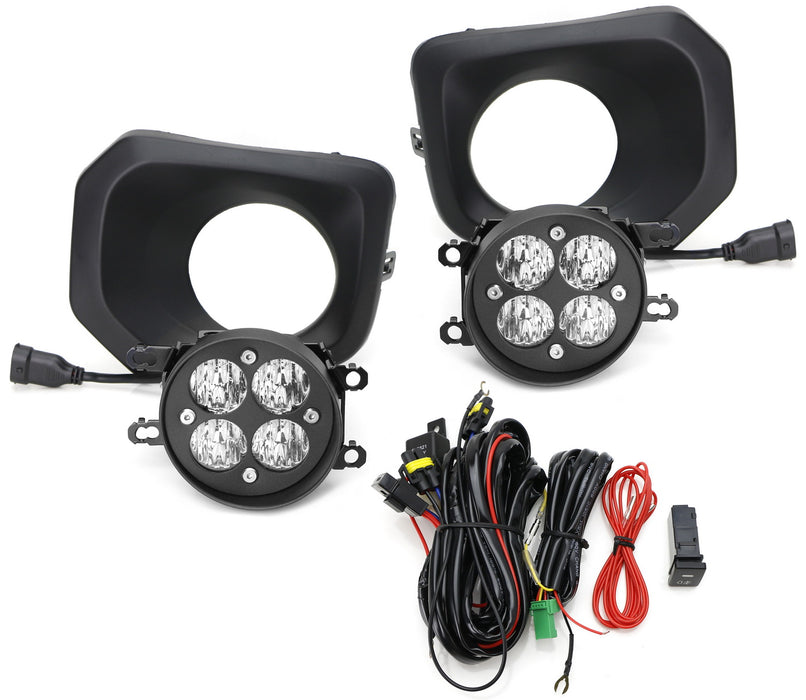 Clear Lens White LED Wide Angle SAE Flood Beam Fog Light Kit For 2016-23 Tacoma