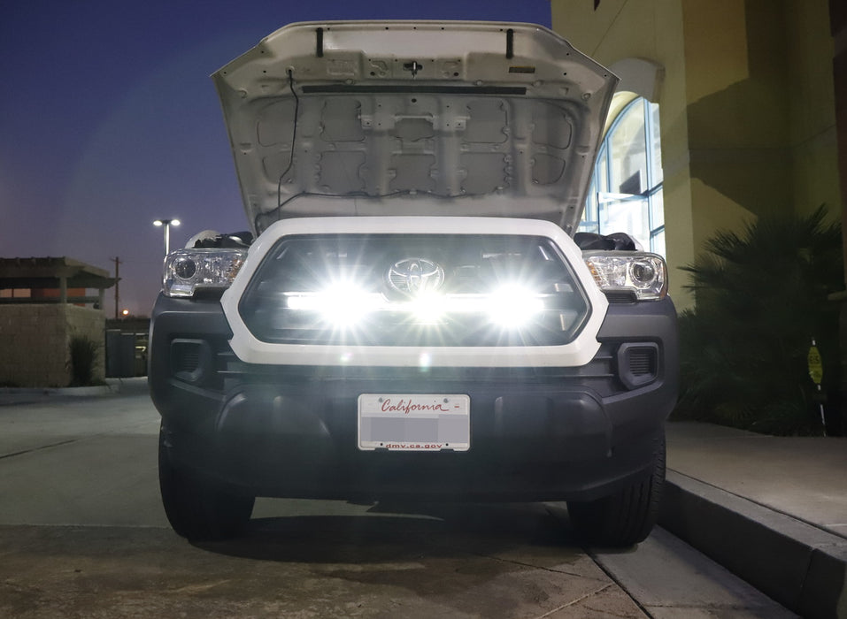 150W 30" LED Light Bar w/ Behind Grille Brackets, Wiring For 16-23 Toyota Tacoma