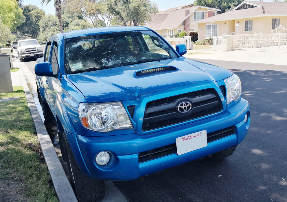 Hood Scoop Mount 50W LED Lightbar Kit For 2005-2011 Toyota Tacoma OEM Hood Bulge