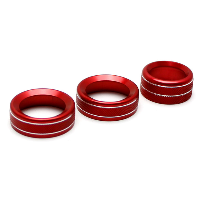 Red GPS Navigation Screen Volume, Tune Knob Ring Covers For 16-23 Toyota Tacoma