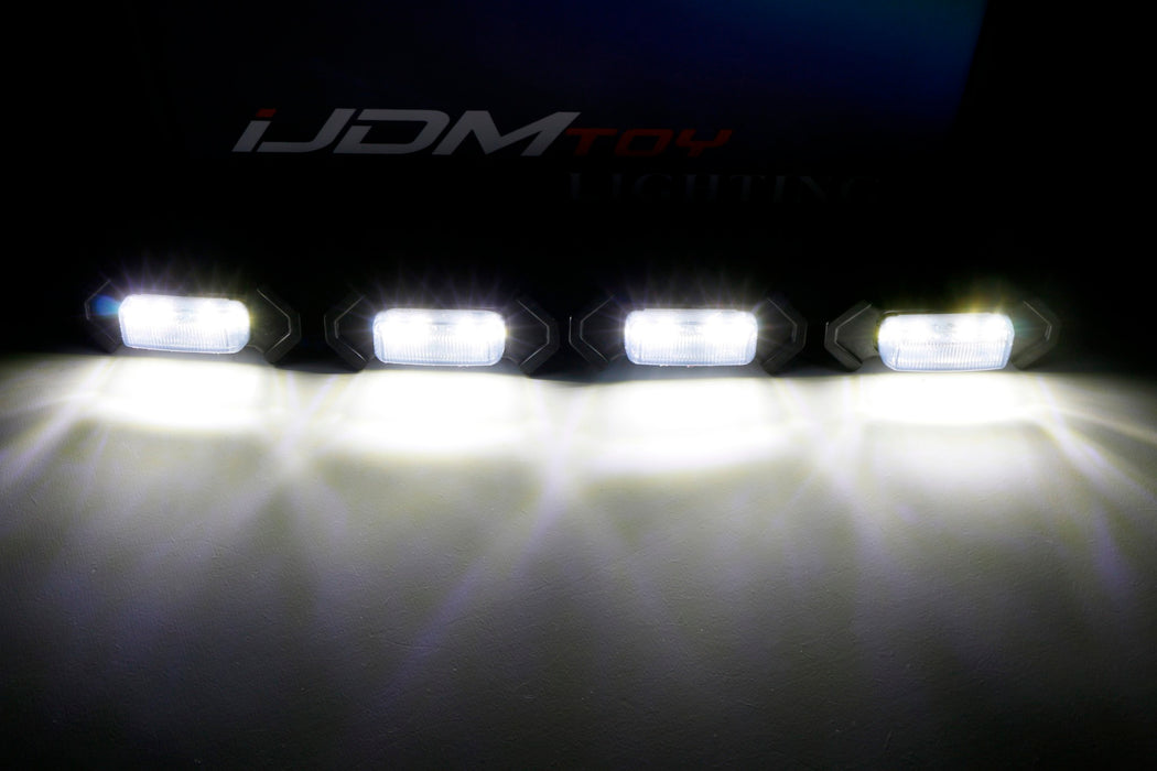 Smoke Lens White LED Front Grille Lights For 16-23 Toyota Tacoma w/TRD Pro Grill