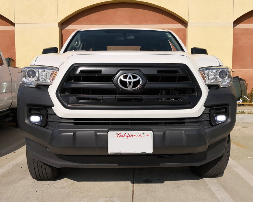 TRD-Pro Style 10W LED Fog Light Kit w/Primed Bezel Cover For 16-23 Toyota Tacoma