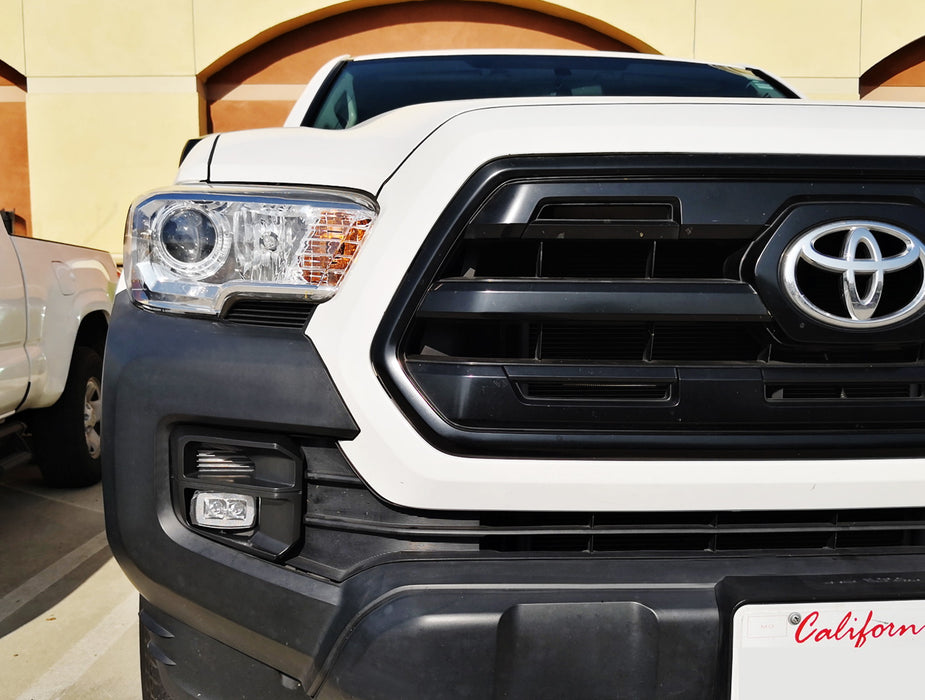 TRD-Pro Style 10W LED Fog Light Kit w/Primed Bezel Cover For 16-23 Toyota Tacoma