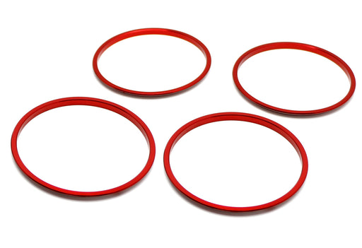 Red Aluminum Outer AC Vent Surrounding Decoration Rings For 16-23 Toyota Tacoma