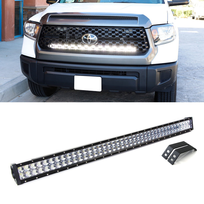 240W 40" LED Light Bar w/Behind Grille Mounts & Wiring For 2014-21 Toyota Tundra