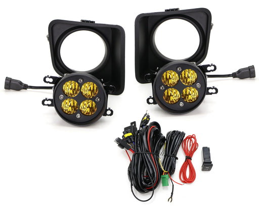 Yellow Lens LED Wide Angle SAE Flood Beam Fog Light Kit For 14-21 Toyota Tundra