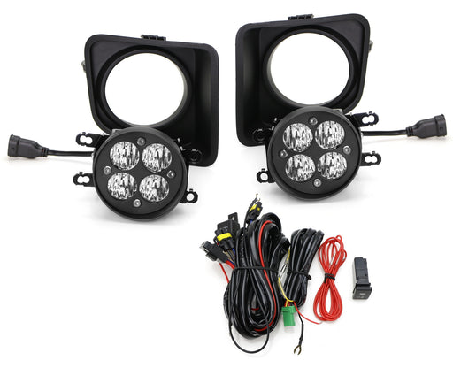 Clear Lens White LED Wide Angle SAE Flood Beam Fog Light Kit For 2014-21 Tundra