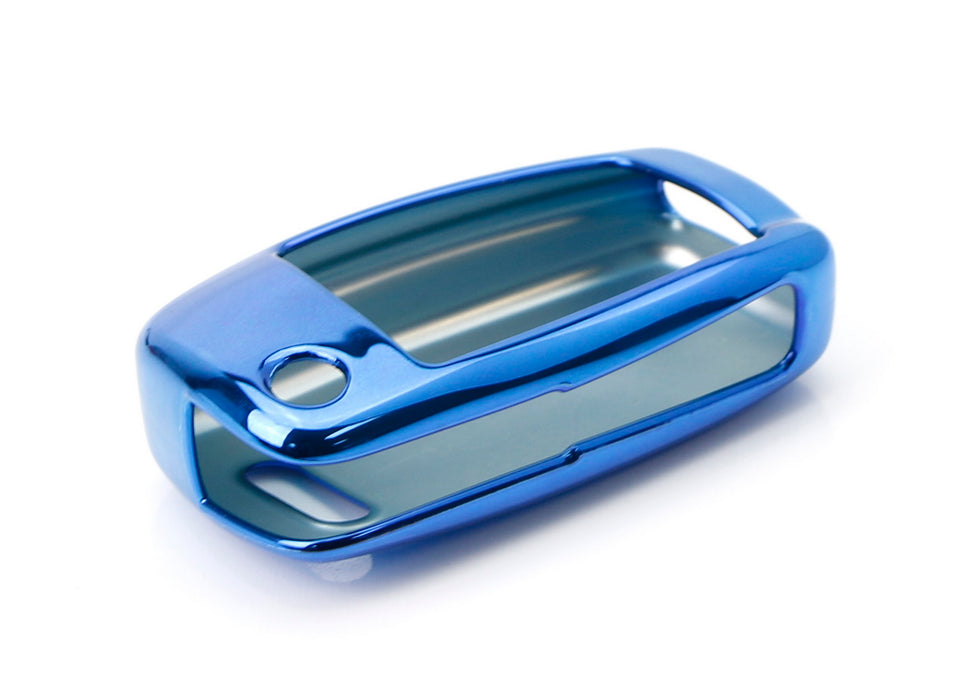 Chrome Blue TPU Key Fob Case For Audi A3 S3 A4 S4 A6 Q5 Q7 TT Folding Blade Key