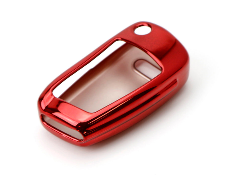 Chrome Red TPU Key Fob Case For Audi A3 S3 A4 S4 A6 Q5 Q7 TT Folding Blade Key