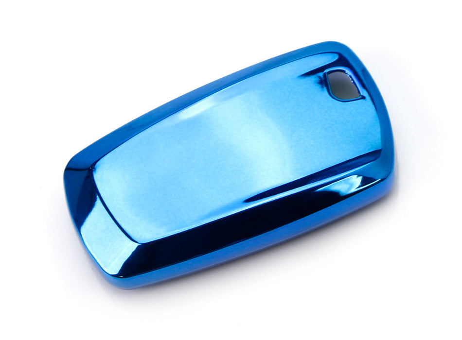 Chrome Blue TPU Key Fob Case For BMW 1 2 3 4 5 6 7 Series X1 X3 X4 4-Button Key