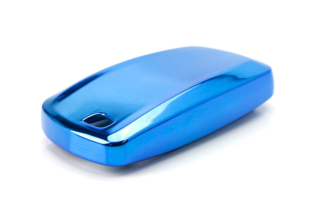 Chrome Blue TPU Key Fob Case For BMW 1 2 3 4 5 6 7 Series X1 X3 X4 4-Button Key