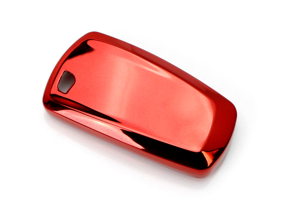 Chrome Red TPU Key Fob Case For BMW 1 2 3 4 5 6 7 Series X1 X3 X4 4-Button Key