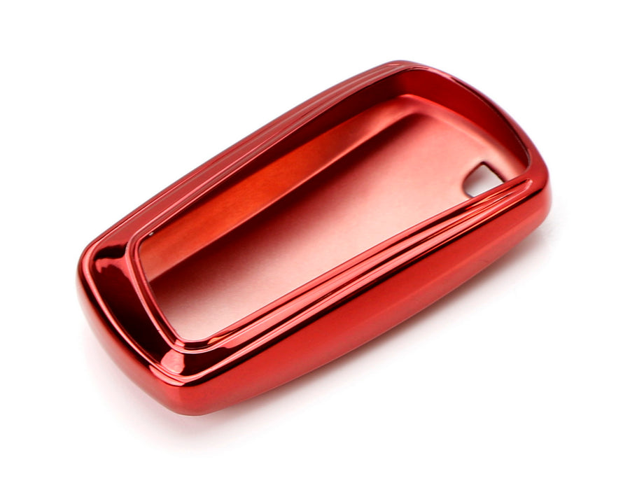 Chrome Red TPU Key Fob Case For BMW 1 2 3 4 5 6 7 Series X1 X3 X4 4-Button Key