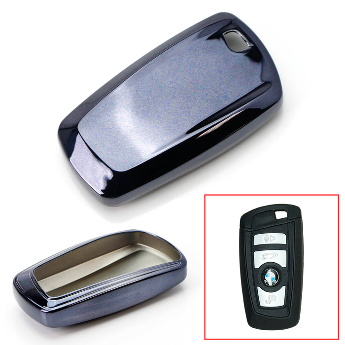 Chrome Black TPU Key Fob Case For BMW 1 2 3 4 5 6 7 Series X1 X3 X4 4-Button Key