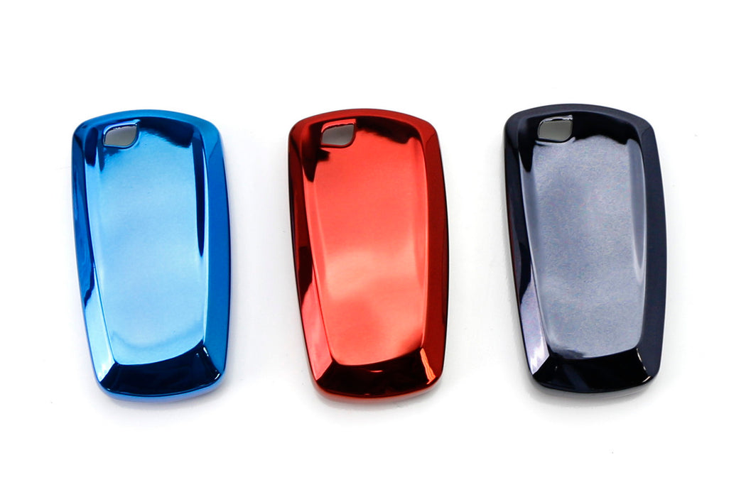 Chrome Blue TPU Key Fob Case For BMW 1 2 3 4 5 6 7 Series X1 X3 X4 4-Button Key