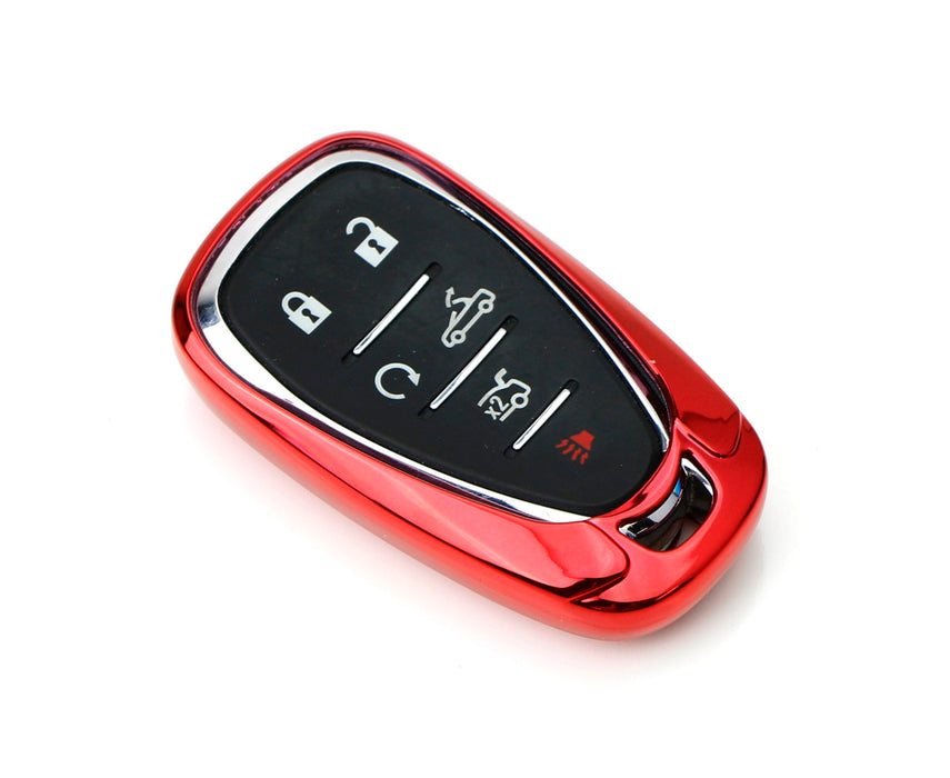 Glossy Red Smart Key Fob Shell For Chevy Camaro Malibu Cruze Spark Volt Bolt