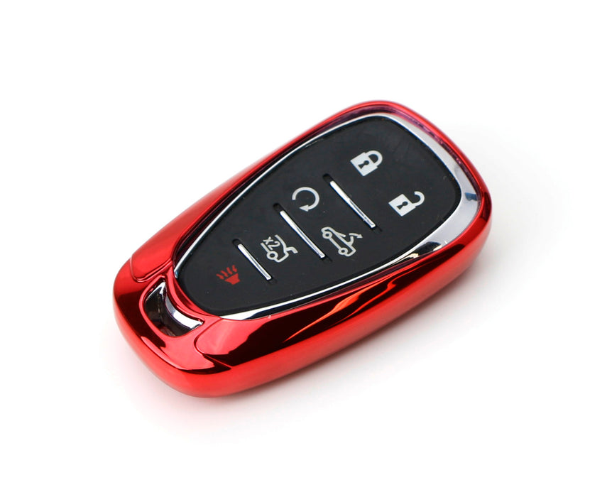 Glossy Red Smart Key Fob Shell For Chevy Camaro Malibu Cruze Spark Volt Bolt