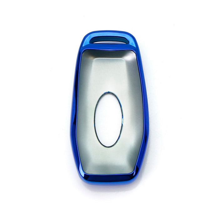 Chrome Blue TPU Key Fob Case For Ford or Lincoln 4/5-Button Intelligent Keyless