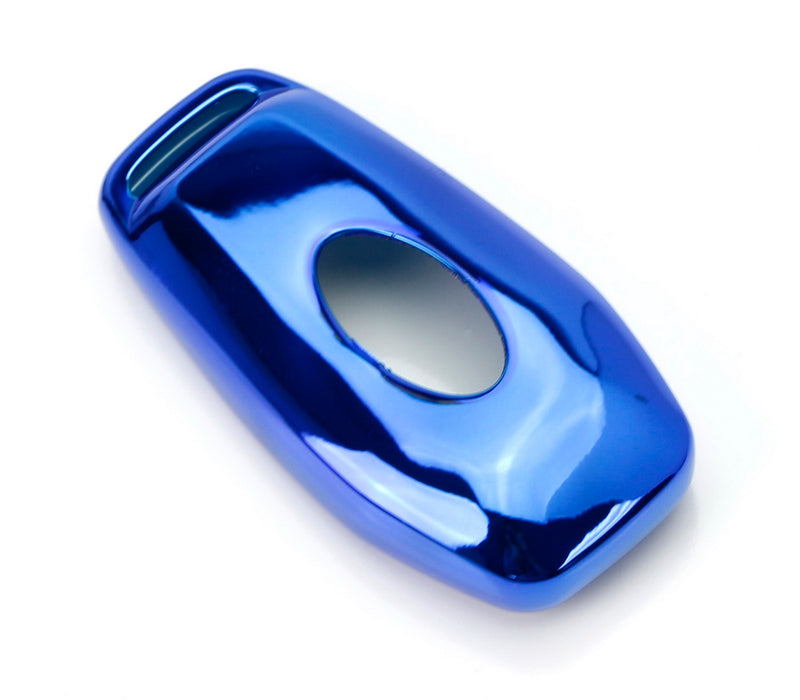 Chrome Blue TPU Key Fob Case For Ford or Lincoln 4/5-Button Intelligent Keyless