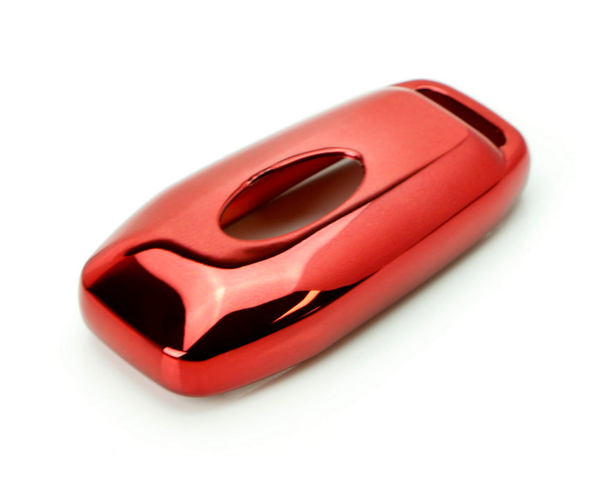 Chrome Red TPU Key Fob Case For Ford or Lincoln 4/5-Button Intelligent Keyless